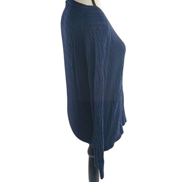 Tommy Hilfiger Sweater Blue Knit Classic Stretch Long Sleeve Womens Size L - Picture 4 of 7